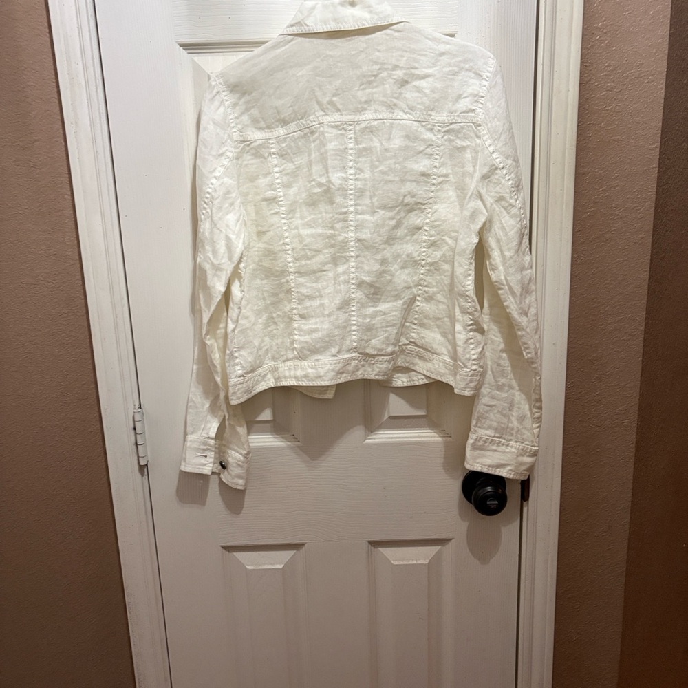 Eileen Fisher Cream Linen Jacket - Picture 2 of 10